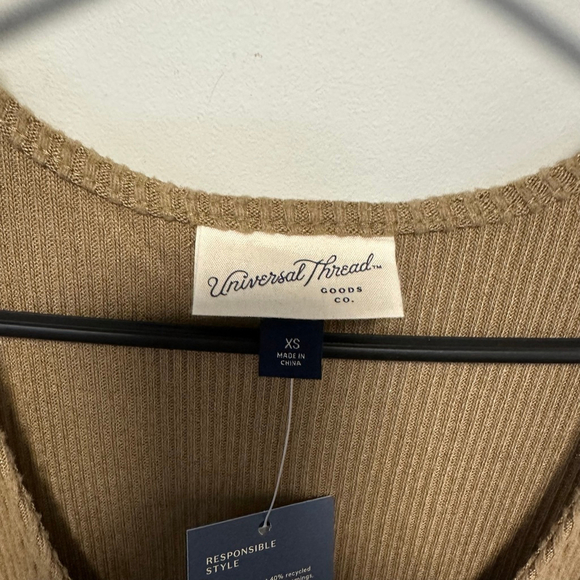 Women's Universal Thread Ribbed Tank Dress Brown Size XS Maxi Tan NEW NWT scoop - Picture 3 of 12